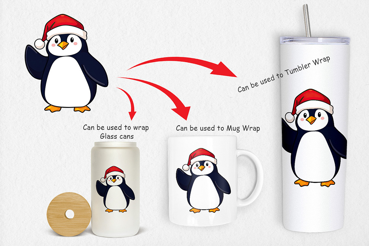 Santa Penguin Clipart, a Graphic by Artnoy (Photo 4 of 5)