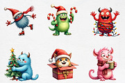 Cute Christmas Monster Sublimation,, an Illustration by CrexoraLab (Thumbnail 1 of 5)