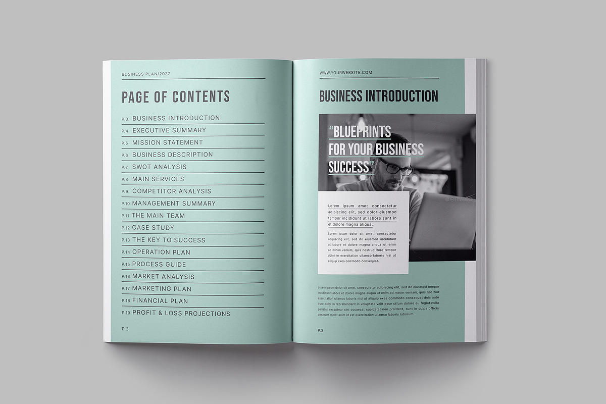 Clean Business Plan Layout, a Brochure Template by Designsoul14 (Photo 4 of 9)