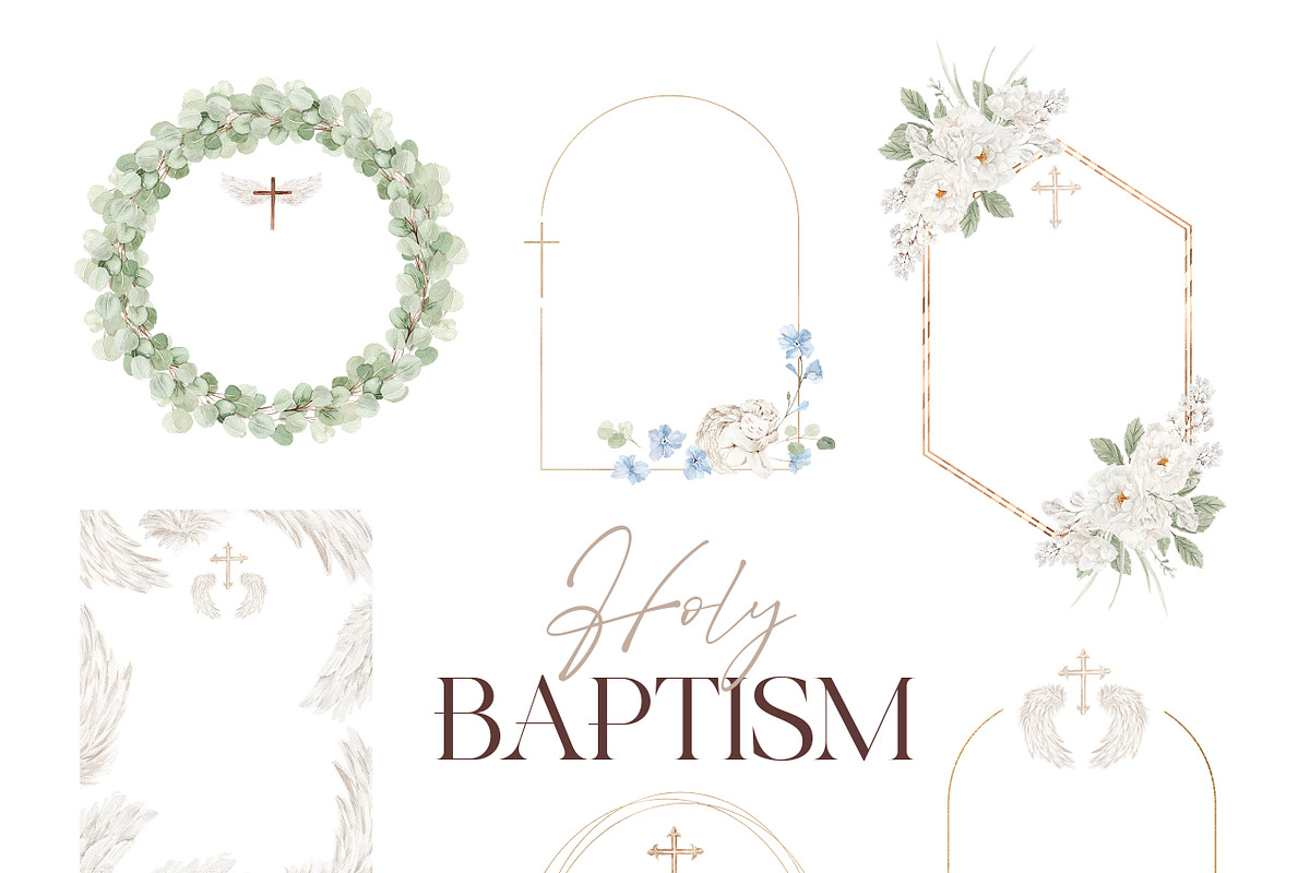 Watercolor Clipart - Holy BAPTISM, a Decorative Illustration by Beigetime (Photo 11 of 14)