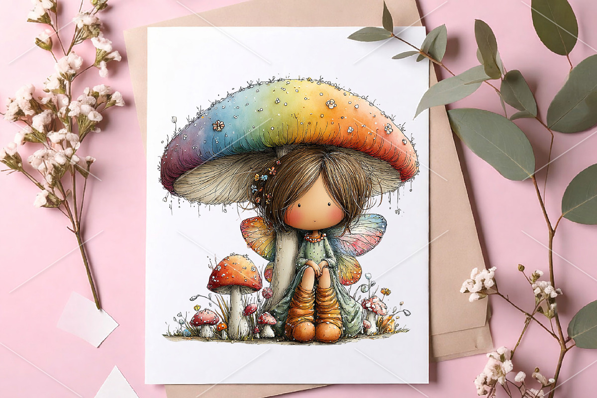 Whimsical Spring Rainbow Girl PNG, a Seasonal Illustration by Canvas Craft (Photo 7 of 7)