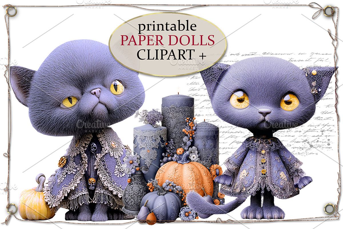 Cute Purple Witch Dolls Clipart, an Object Graphic by Area (Photo 5 of 10)