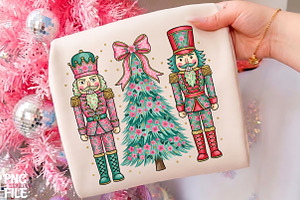 Floral Nutcracker Christmas PNG Art