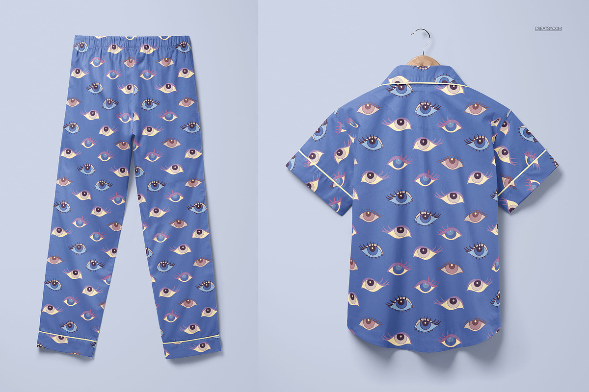 Short-Sleeve Pajama Set Mockup Set, a Bottom Mockup by creatsy5 (Photo 6 of 10)