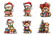 Wishmical Christmas Teddy Bear Clipa, an Illustration by CreationArt (Thumbnail 4 of 5)