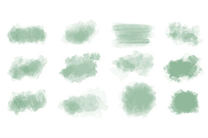 Delicate olive color watercolor, an Illustration by Tati_Kli