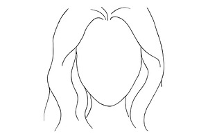 Woman girl empty face ink art vector