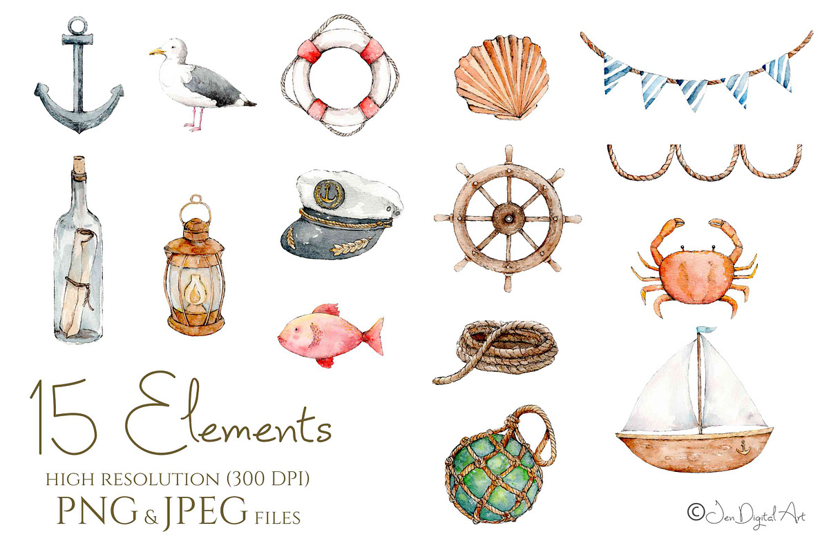 Nauticolour | Nautical Collection, an Illustration by Jen Digital Art (Photo 2 of 7)
