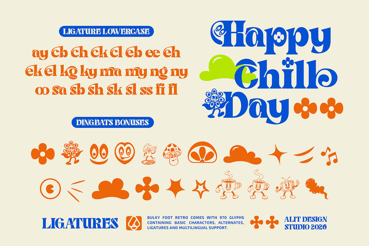 Bulky Foot Typeface, a Serif Font by alit design