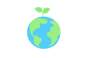 Planet Earth with sprout growing on, a Seasonal Illustration by sceptical cactus
