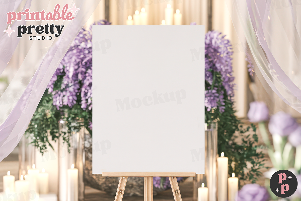 Wisteria PSD Wedding Sign Mockup, a Product Mockup by Printable Pretty Studio (Photo 1 of 5)