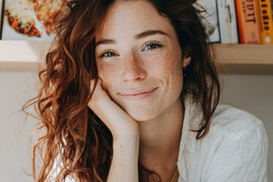 Freckled Woman Portrait, a Person Photo by Virgo Studio