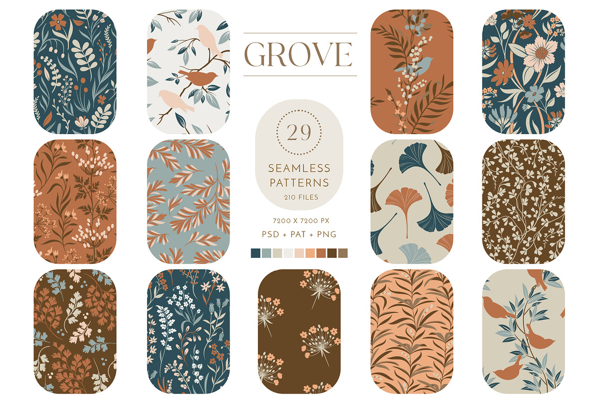 Grove Seamless Pattern Collection, a Pattern Graphic by Eclectic Anthology