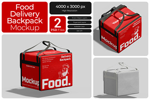 Food Delivery Backpack Mockup, a Product Mockup by Bartama Graphic