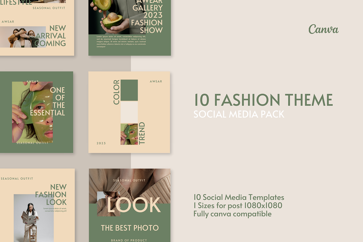 Fashion Canva Template, a Social Media Template by Moodwave Studio (Photo 1 of 10)