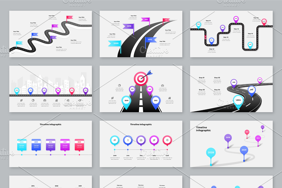 Animated Roadmap Infographic Slides, a Presentation Template by Abert