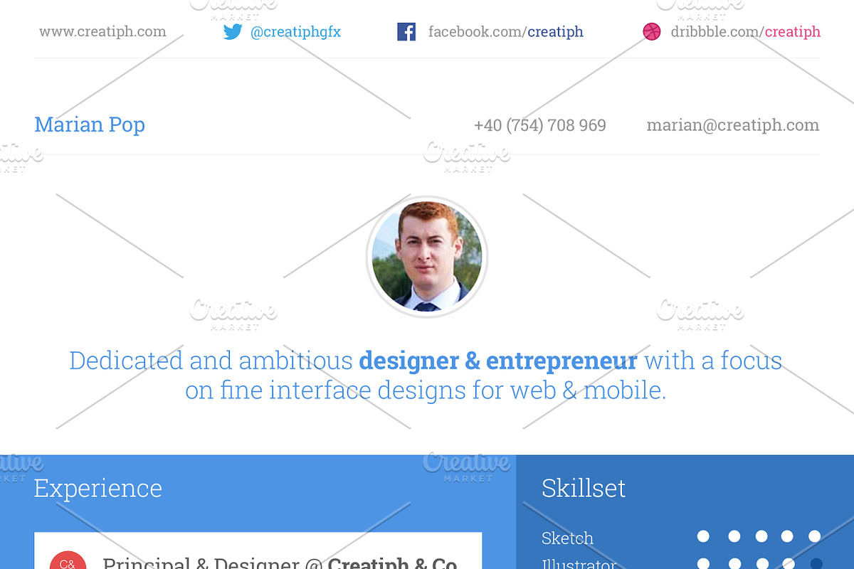 Resume - Multiple Styles, a Resume Template by Creatiph Market (Photo 3 of 4)