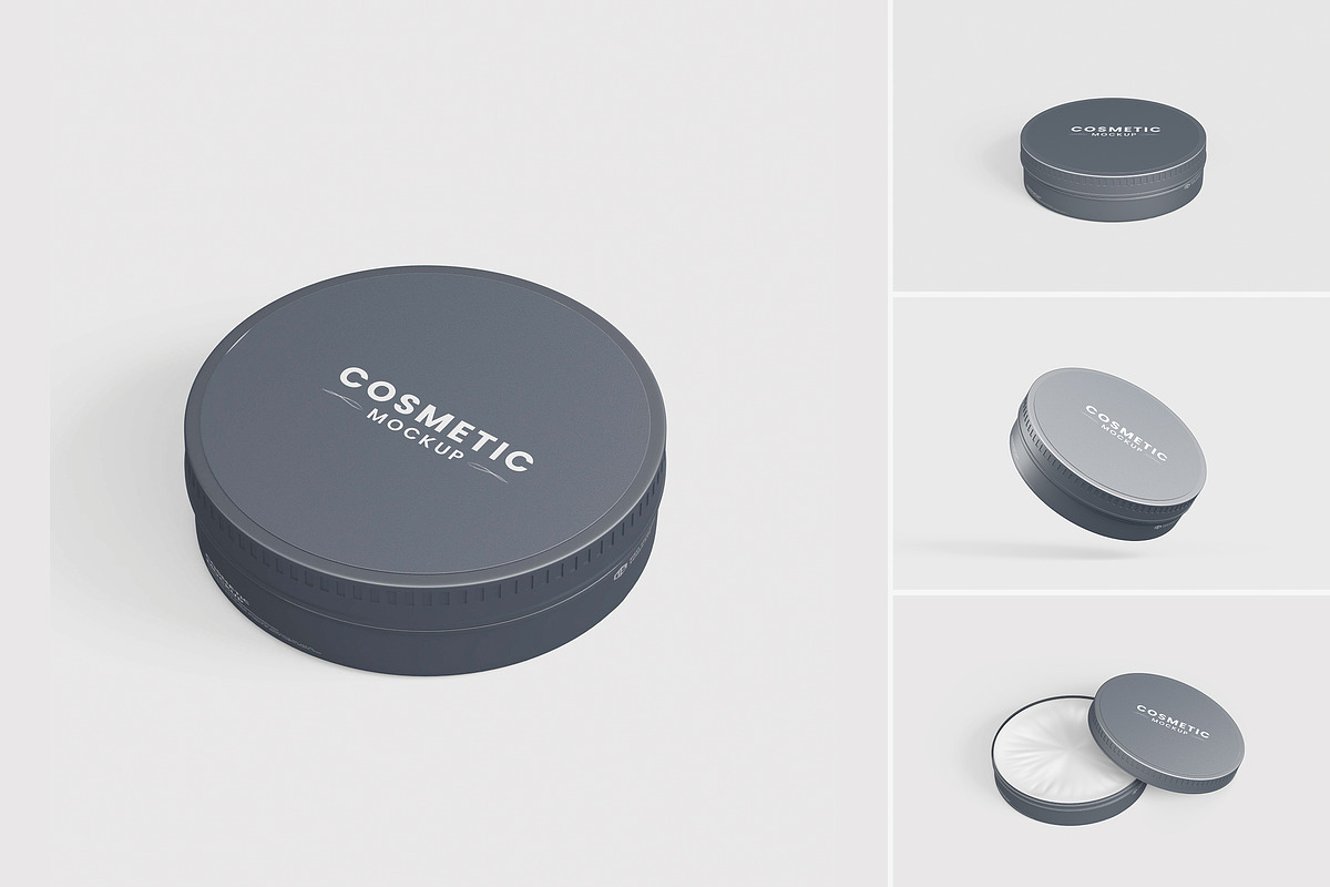 Round Cosmetic Tin Mock-Up, a Cups & Container Mockup by tiyasprabawa (Photo 1 of 5)