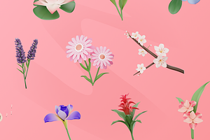 Flowy - Flowers 3D Icon Set