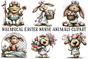 Whimsical Easter Nurse Animals Clipa, an Illustration by OK Design (Thumbnail 2 of 6)