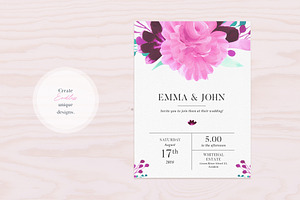 Pink Floral Watercolor Clipart