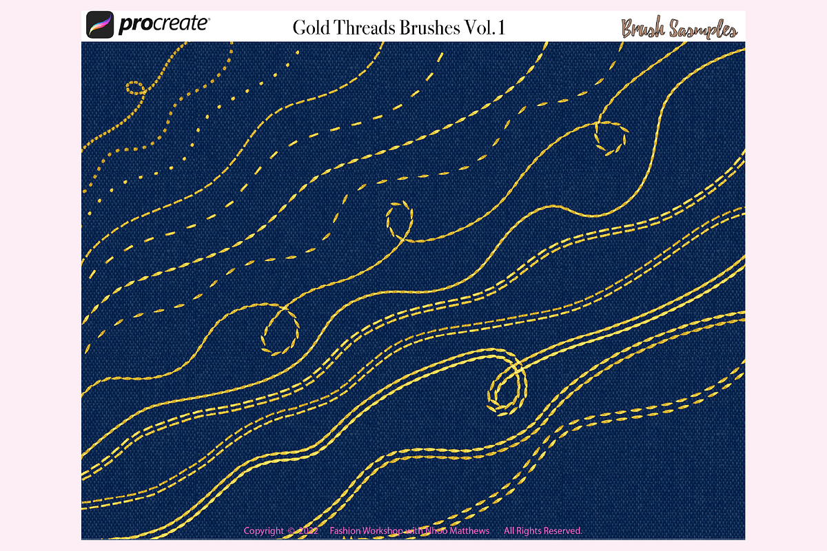 Procreate Brushes 42 Gold Thread Vol.1