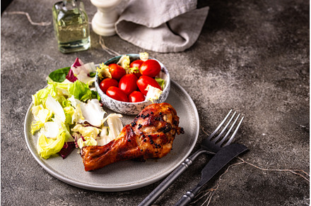 Roasted chicken drumsticks with
