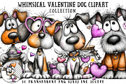 Whimsical Valentine Dog Clipart, an Illustration by OK Design (Thumbnail 1 of 6)