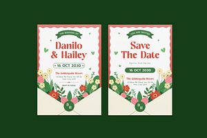 Cases Floral Wedding Invitation, an Invitation Template by iDoodle Studio