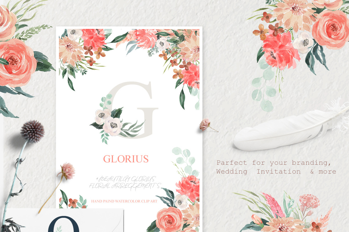 Watercolor Floral Graphics & Letters, a Texture Illustration by Pixavics (Photo 4 of 8)