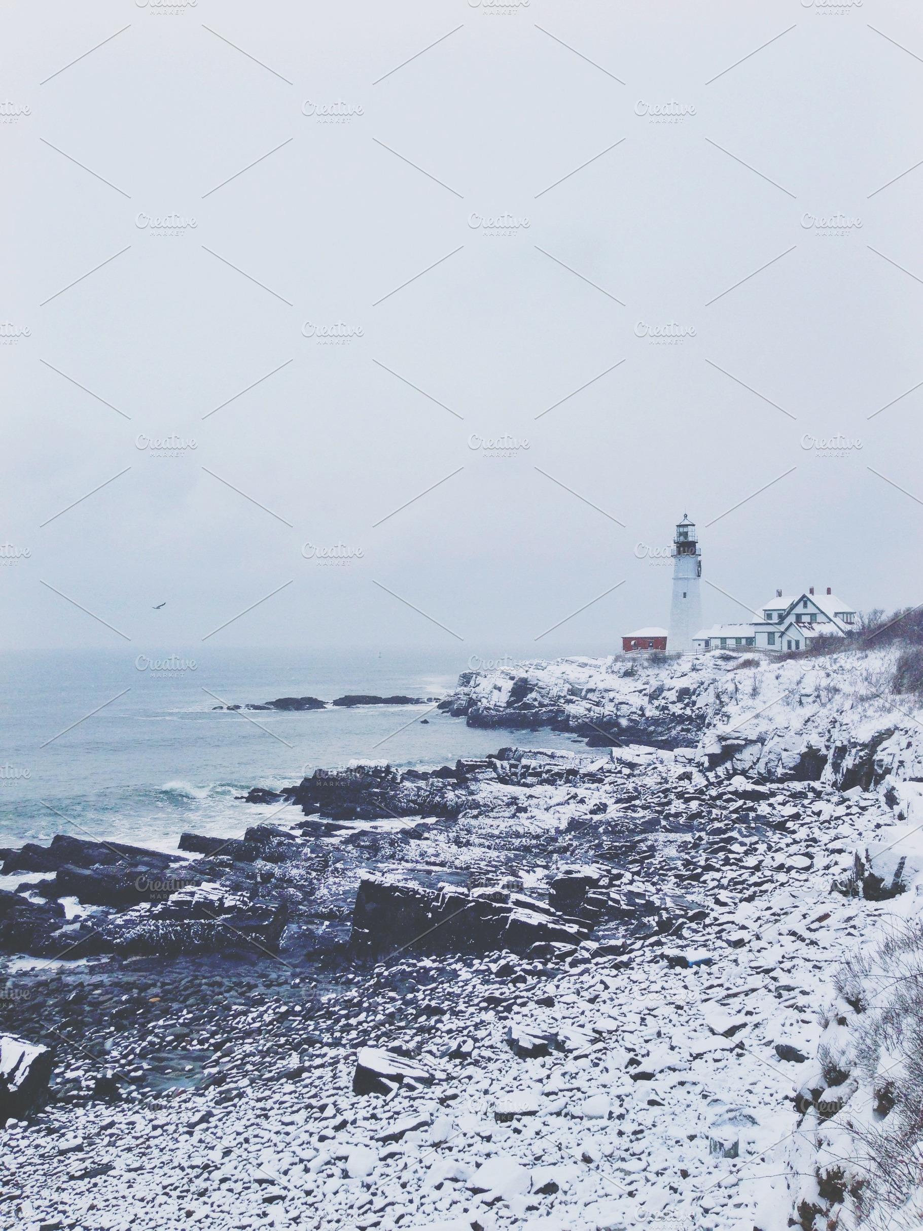 Portland Head Light Winter Photo, a Nature Photo by AmandaFagan