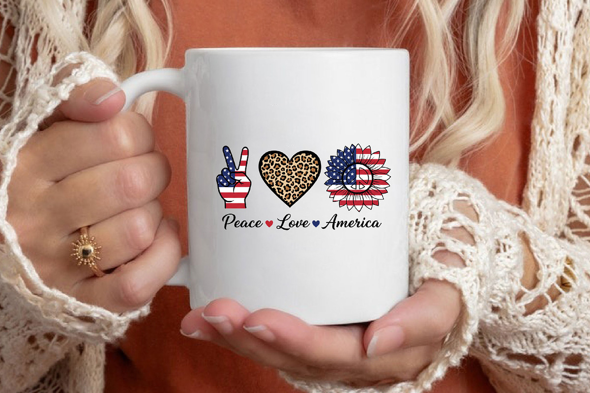 Peace Love America Leopard 4th July, an Illustration by Designking (Photo 6 of 6)