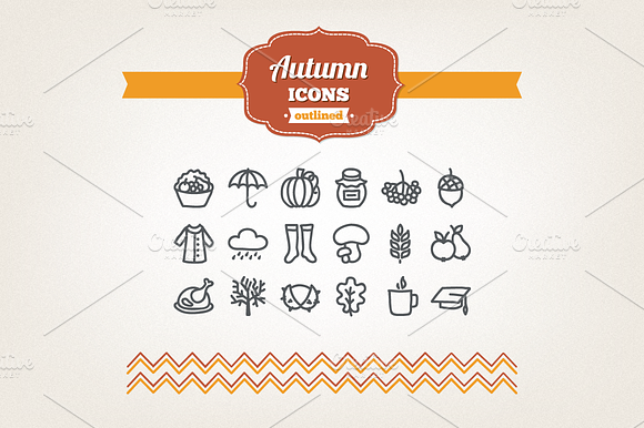 Hand drawn autumn icons preview 2
