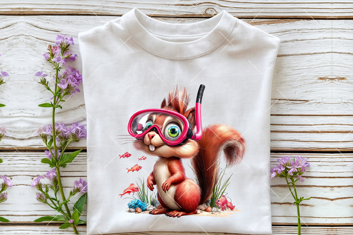 Summer Funny Squirrel PNG Clipart, an Illustration by OK Design (Photo 5 of 6)