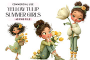 Summer Girls Clipart Set, a Seasonal Illustration by Daily.Designs (Thumbnail 1 of 5)