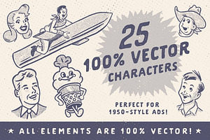 Retro Style Ad Characters