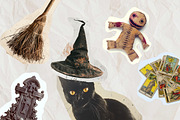 Halloween scrapbook collage stickers, a Seasonal Illustration by Art's and patterns (Thumbnail 13 of 16)