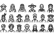 Cultural People Icon Set, an Illustration by designvectx (Thumbnail 2 of 3)