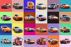 125 Animoji Style Avatars Vehicles