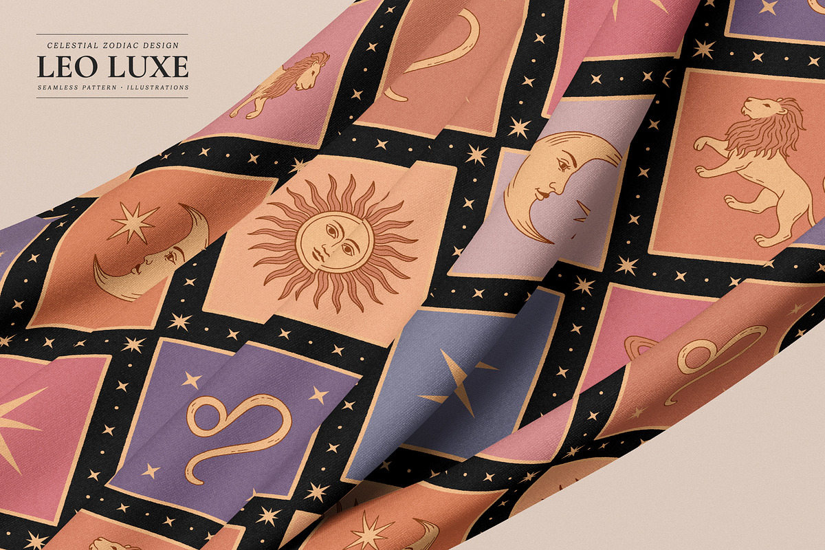 Leo Luxe - Pattern and Illustrations, a Pattern Graphic by Dina Mae (Photo 2 of 11)