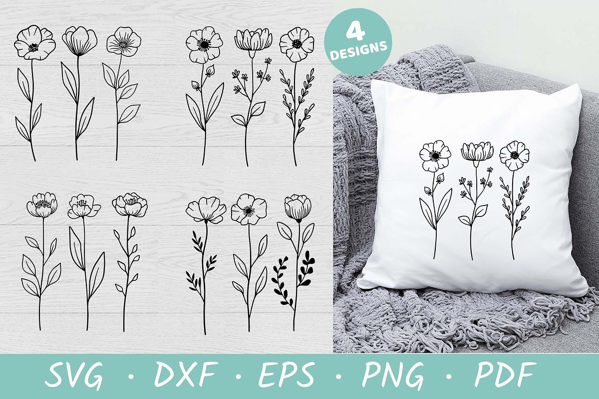 Wildflower Line Art Set, a Decorative Illustration by Irina Ostapenko (Photo 1 of 3)