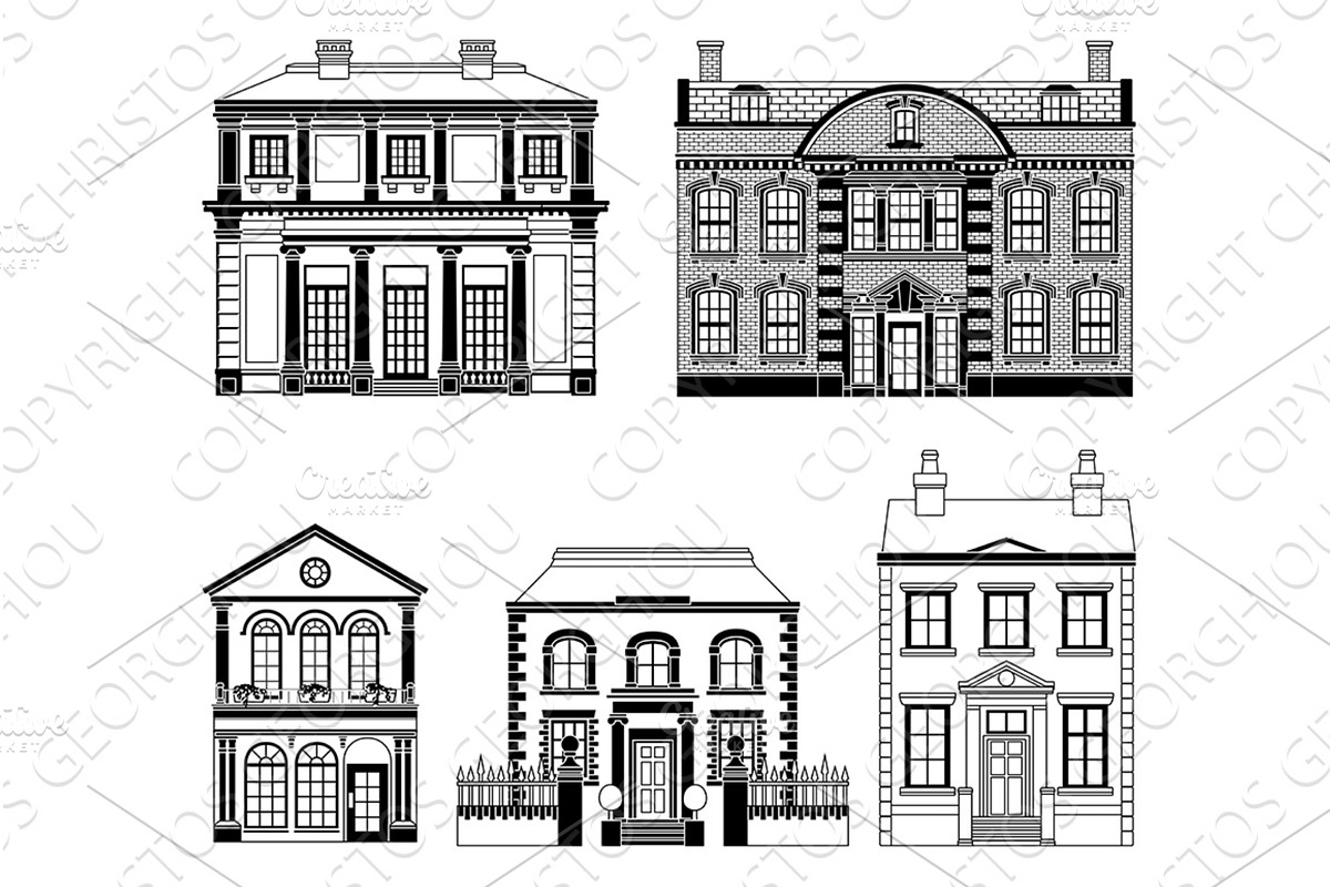 Houses Old Buildings Silhouette, an Object Illustration by Christos Georghiou