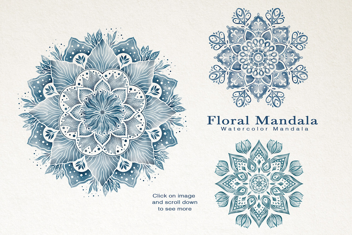 Watercolor & Gold Floral Mandala, a Decorative Illustration by Papatongartist (Photo 2 of 9)
