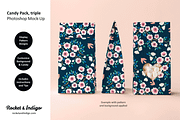 Candy Triple Pack Photoshop Mock-Up, a Packaging Mockup by Rocket & Indigo (Thumbnail 2 of 4)