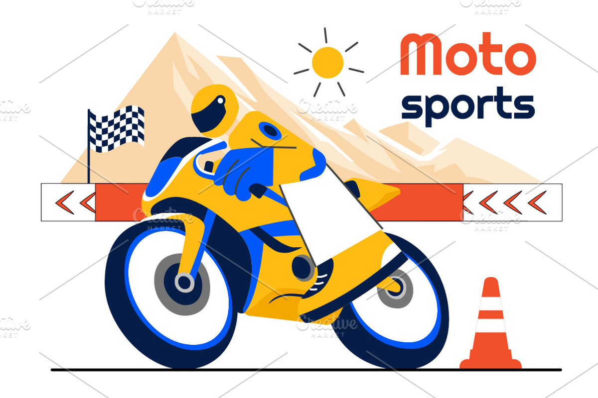 10 Motorcycle Racing Illustration, a Sport Illustration by denayunebgt (Photo 4 of 4)