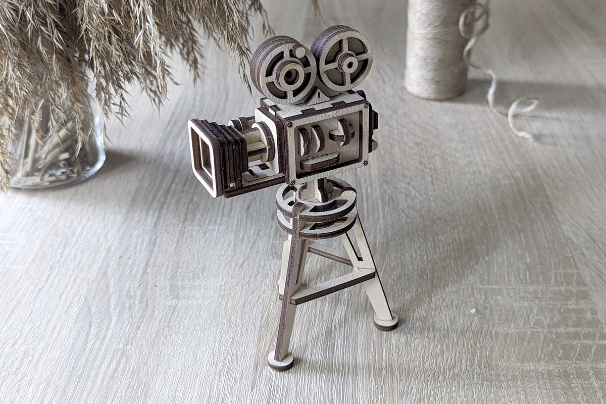 Retro Video Camera - Laser Cut File, an Object Graphic by VectorPainter (Photo 8 of 16)