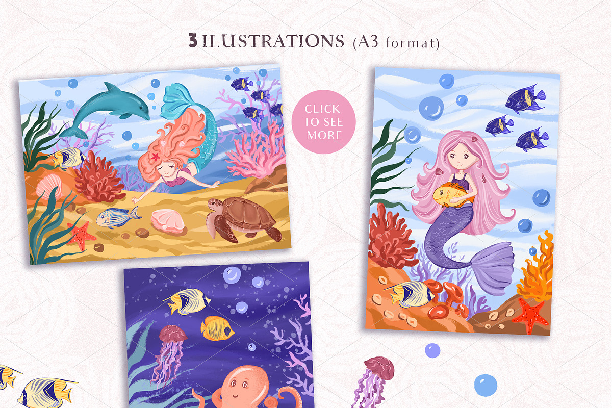 Fabulous Ocean-Graphic Set, an Animal Illustration by Irina Diasli (Photo 4 of 12)