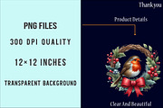 Watercolor Christmas Robin Clipart, an Illustration by SinaCreation (Thumbnail 6 of 7)