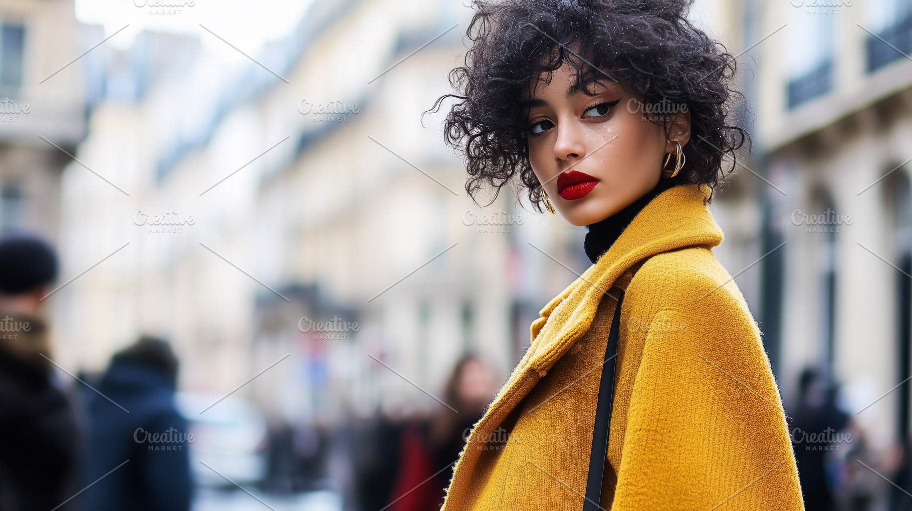 Confident young woman with curly, a Beauty & Fashion Photo by MistyDay