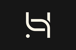 Letter H Icon Logo Monoline Design